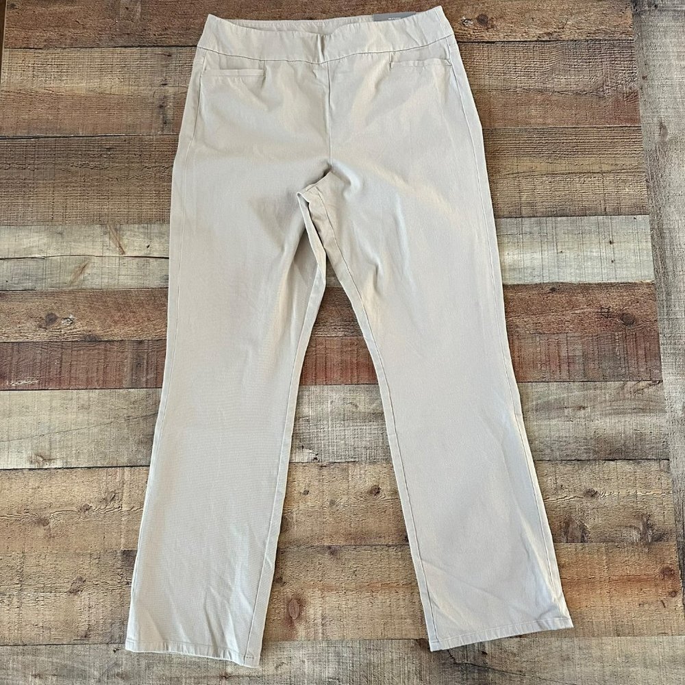 Soft Surroundings Stretch Bootcut Full Length Pants in Tan -L